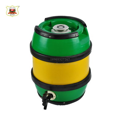 鼓型内钢外塑双层啤酒保鲜桶5L