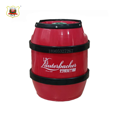 鼓型全塑双层啤酒保鲜桶5L